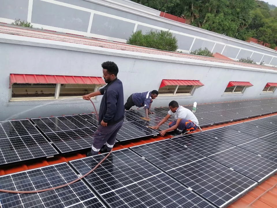 Solar panels powering the health centre